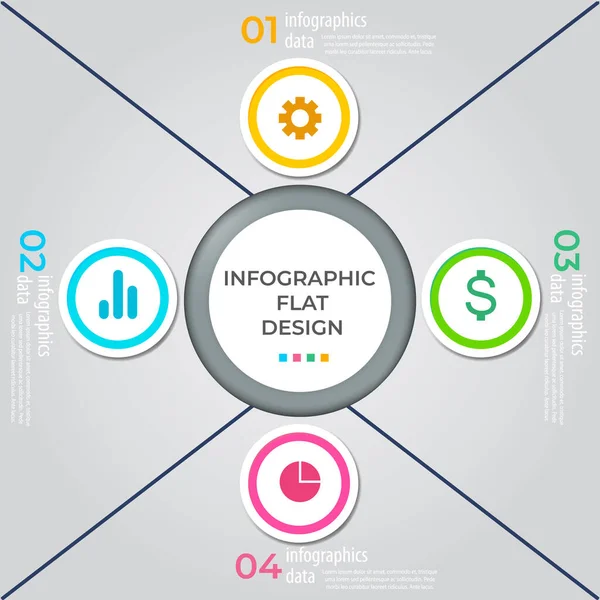 Business Data Visualization Process Chart Abstract Elements Graph Diagram Steps — Stock Vector