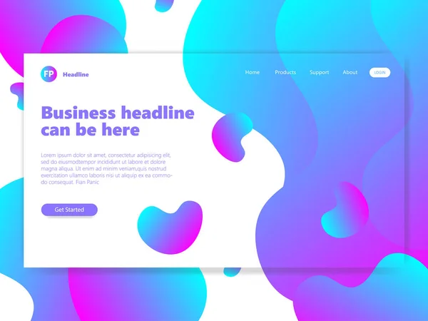 Modello Pagina Iniziale Con Gradiente Pagina Web Moderna — Vettoriale Stock