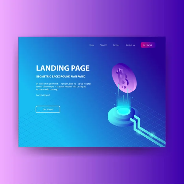 Landing Page Template Mit Gradient Moderne Webseite — Stockvektor