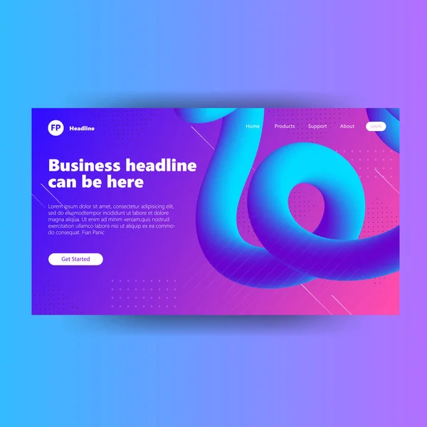 Landing Page Template Mit Gradient Moderne Webseite — Stockvektor