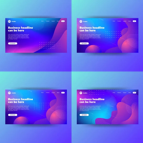 Landing Page Template Mit Gradient Moderne Webseite — Stockfoto