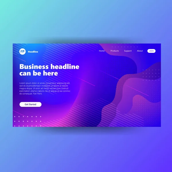 Landing Page Template Mit Gradient Moderne Webseite — Stockvektor