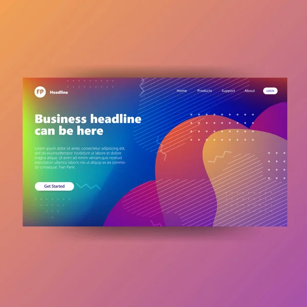 Landing Page Template Mit Gradient Moderne Webseite — Stockvektor