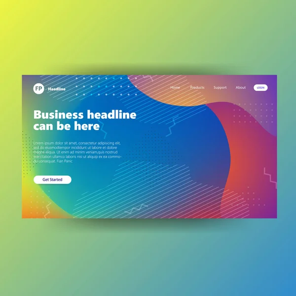 Landing Page Template Mit Gradient Moderne Webseite — Stockvektor