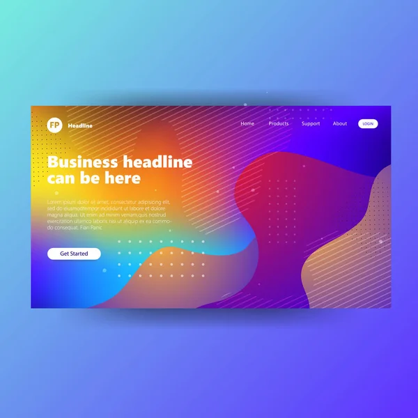 Landing Page Template Mit Gradient Moderne Webseite — Stockvektor