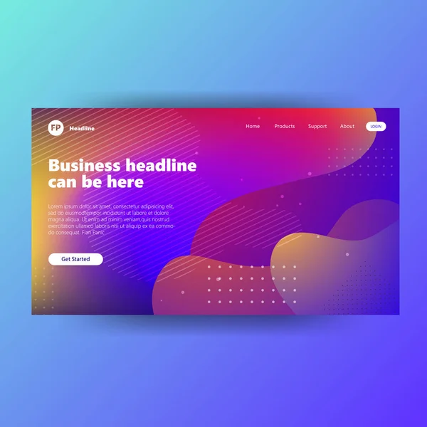 Landing Page Template Mit Gradient Moderne Webseite — Stockvektor