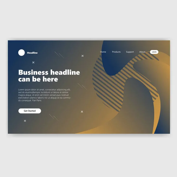 Landing Page Template Mit Gradient Moderne Webseite — Stockvektor