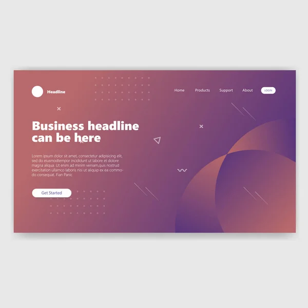 Modèle Page Destination Avec Dégradé Page Web Moderne — Image vectorielle
