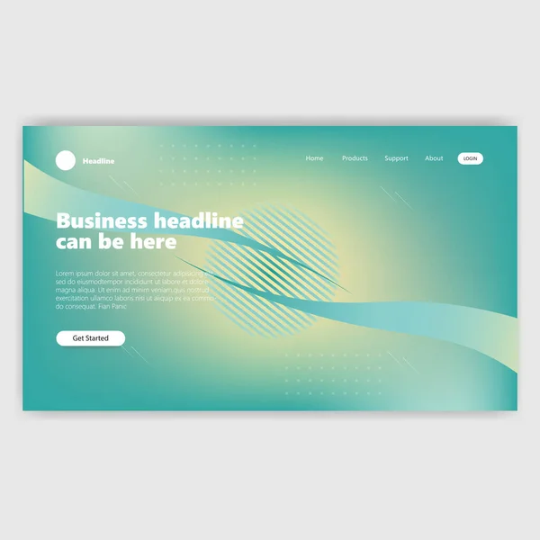 Landing Page Template Mit Gradient Moderne Webseite — Stockvektor