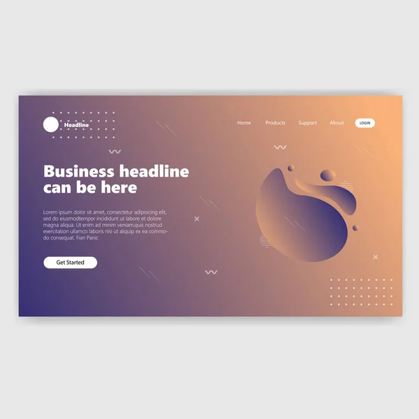 Landing Page Template Mit Gradient Moderne Webseite — Stockvektor