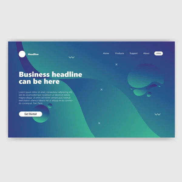 Landing Page Template Mit Gradient Moderne Webseite — Stockvektor