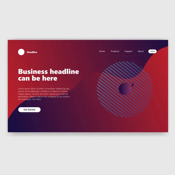 Landing Page Template Mit Gradient Moderne Webseite — Stockvektor