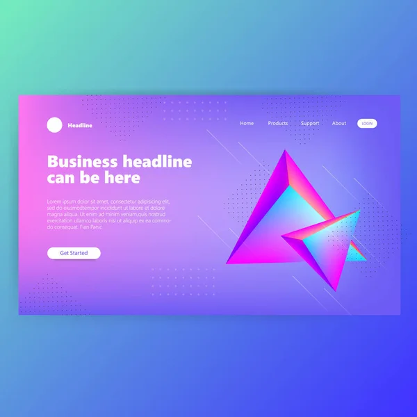 Landing Page Template Mit Gradient Moderne Webseite — Stockvektor