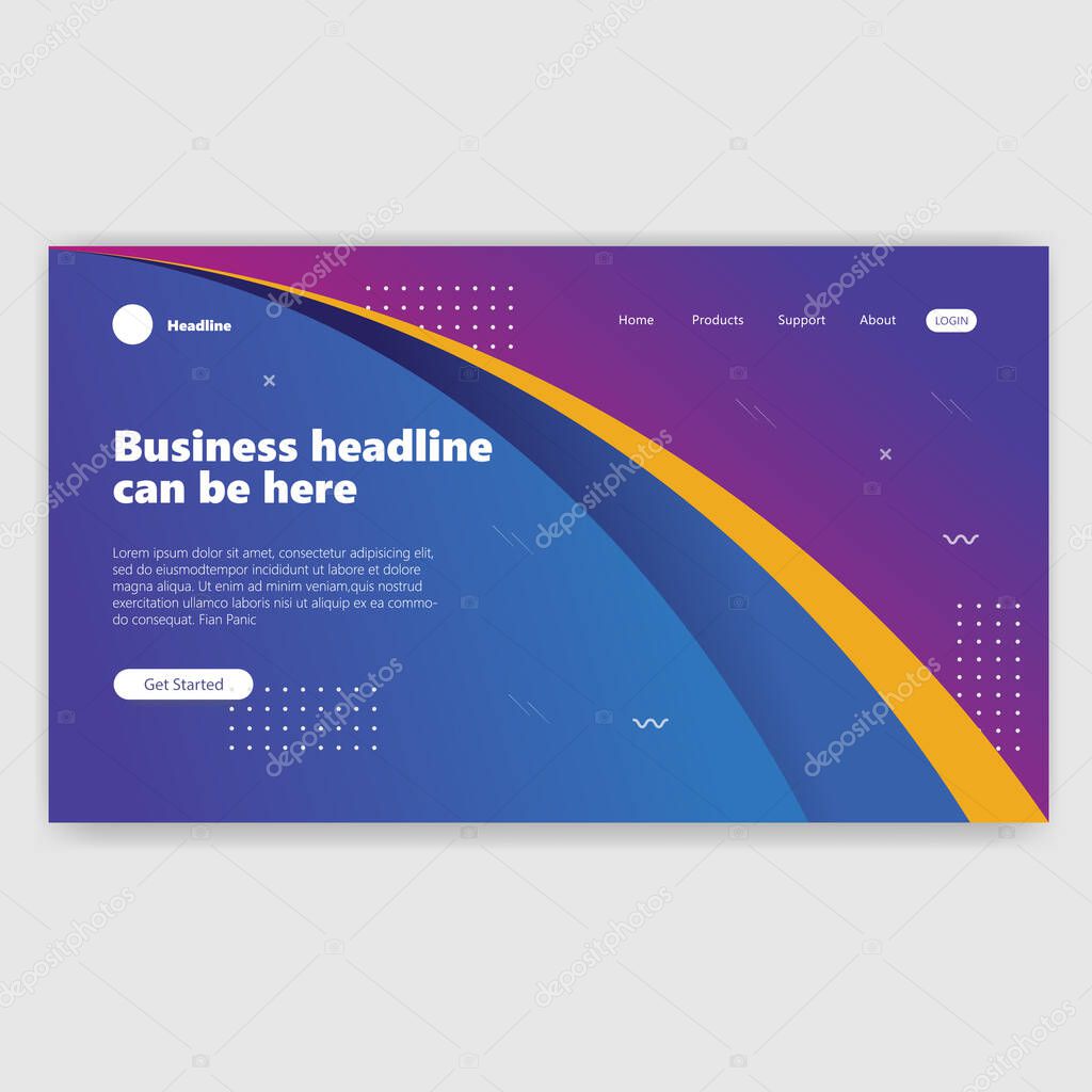 landing page template with gradient modern webpage