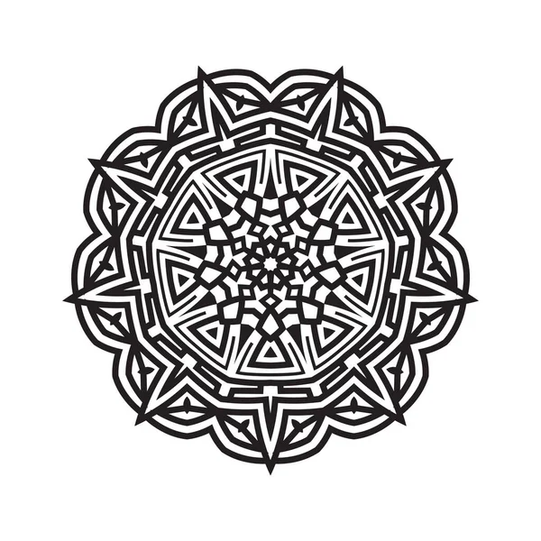 Черно Белый Векторный Элемент Мандала — стоковый вектор