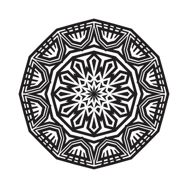 Conjunto Pacote Elemento Vetorial Mandala Preto Branco — Vetor de Stock