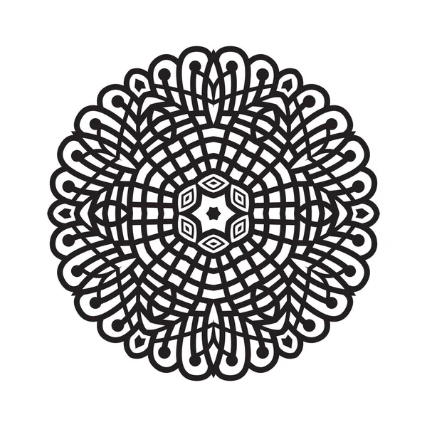 Set Bundle Black White Mandala Vector Element — Stock Vector