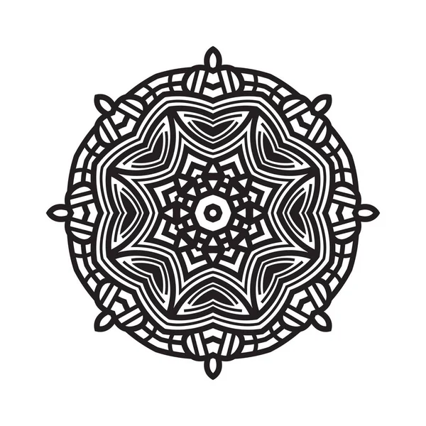 Set Bundle Black White Mandala Vector Element — Stock Vector