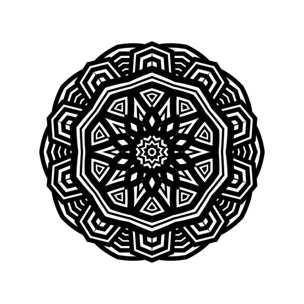 Conjunto Pacote Elemento Vetorial Mandala Preto Branco — Vetor de Stock