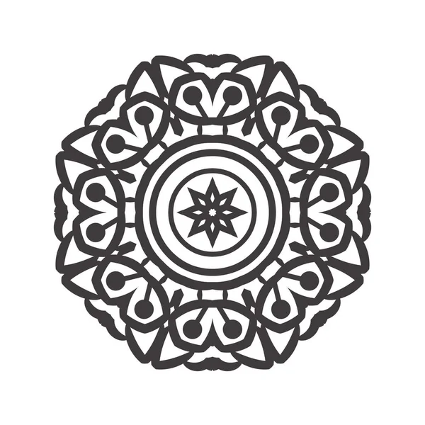 Черно Белый Векторный Элемент Мандала — стоковый вектор