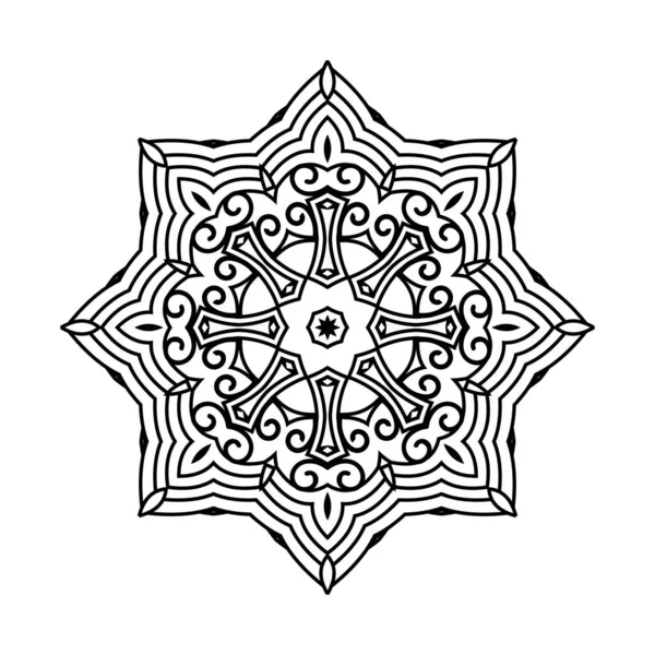 Set Bundel Zwart Met Wit Mandala Vector Element — Stockvector