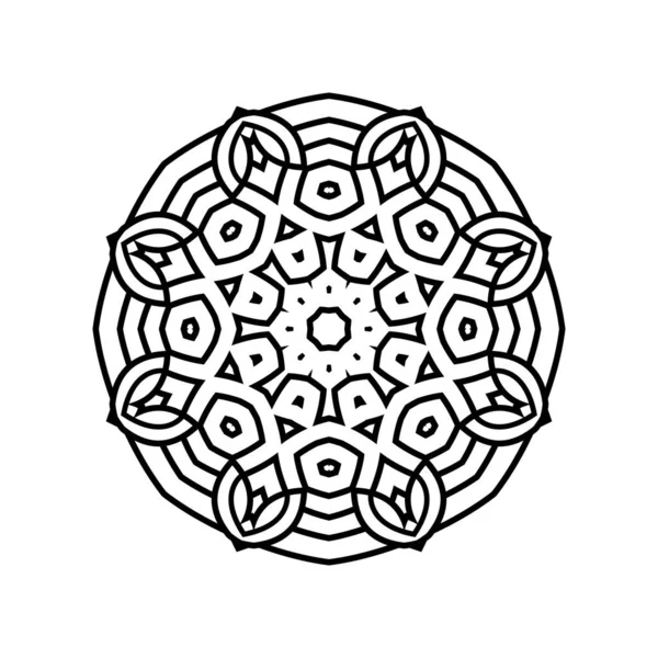 Set Bundle Black White Mandala Vector Element — Stock Vector