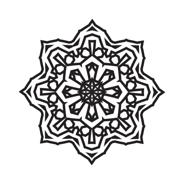 Set Bundle Black White Mandala Vector Element — Stock Vector