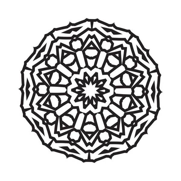 Set Bündel Schwarzes Und Weißes Mandala Vektorelement — Stockvektor