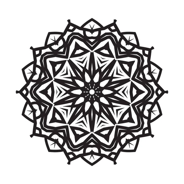 Set Bundle Black White Mandala Vector Element — Stock Vector