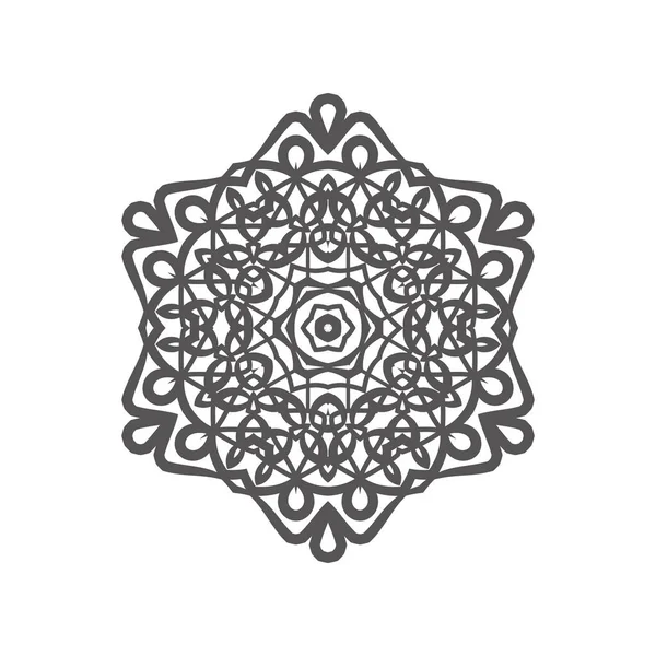 Set Bundle Black White Mandala Vector Element — Stock Vector