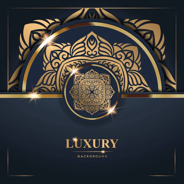 Luxo Dourado Mandala Fundo Vetor Grátis — Vetor de Stock