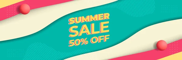 Summer Sale Concept Banner Design — Stock Vector