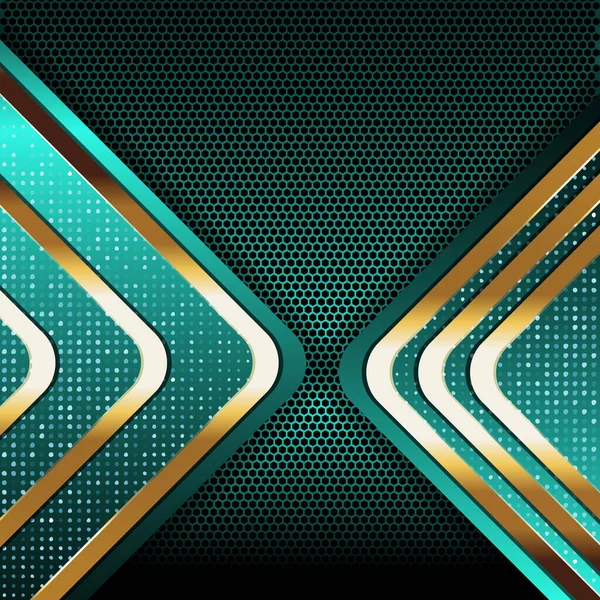 Banner Geométrico Abstracto Color Vectorial Con Formas Doradas — Vector de stock