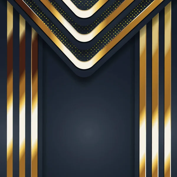 Cor Vetor Banner Geométrico Abstrato Com Formas Ouro — Vetor de Stock