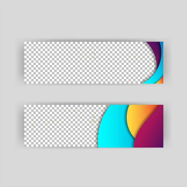 Set Banner Background Template Modern Shape Free Vector Art — Stock Photo, Image