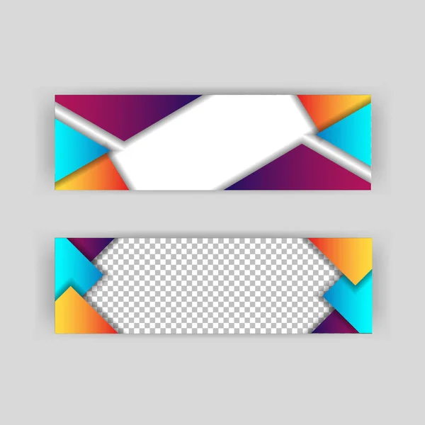 Set Banner Background Template Modern Shape Free Vector Art — Stock Vector