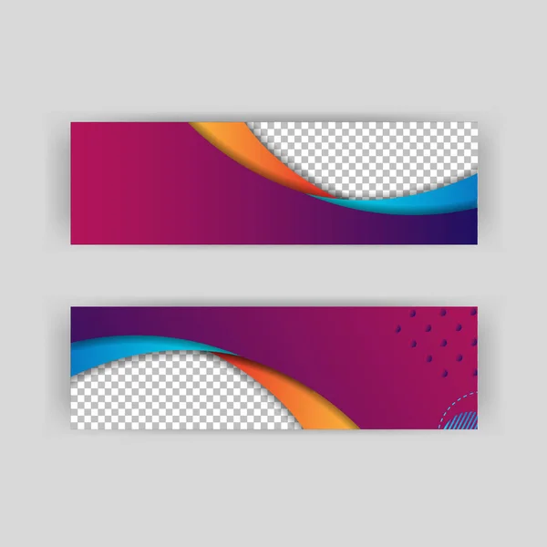 Set Banner Achtergrond Template Met Moderne Vorm Vrije Vector Art — Stockvector