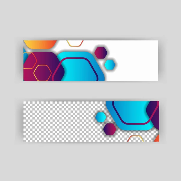 Set Banner Plantilla Fondo Con Forma Moderna Libre Arte Vectorial — Archivo Imágenes Vectoriales