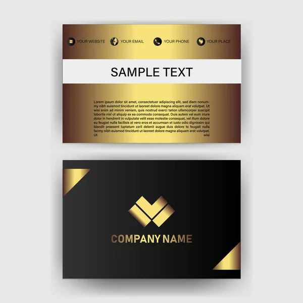 Creative Black Dark Business Card Template Modern Clean Design Vector - Stok Vektor