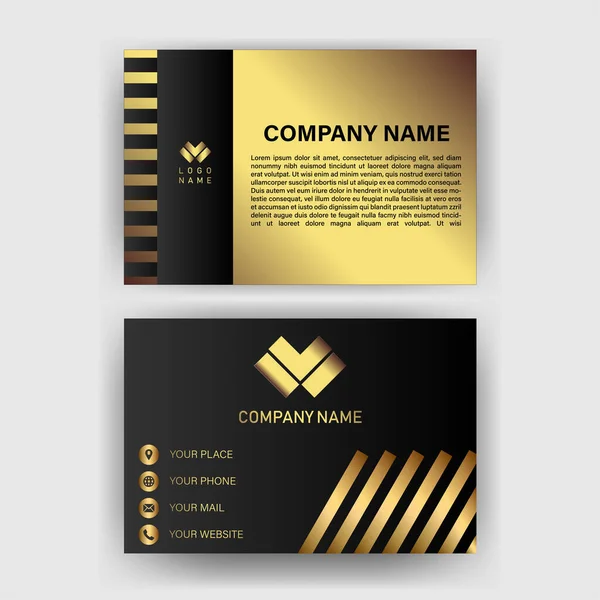 Creative Black Dark Business Card Template Modern Clean Design Vector — Stock Vector