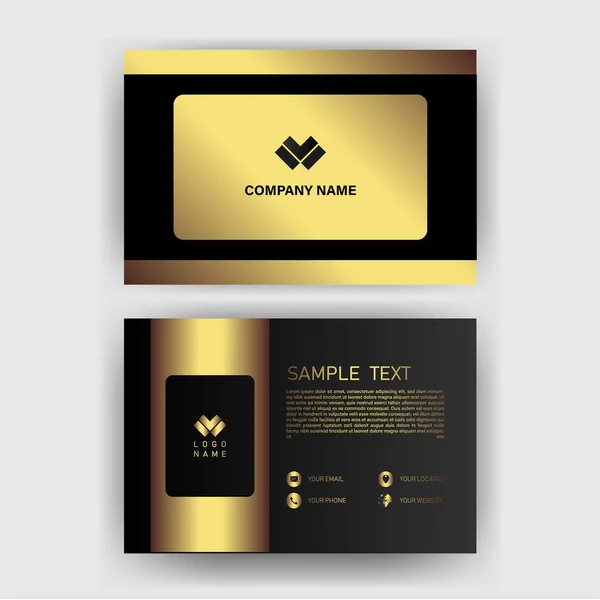 Creative Black Dark Business Card Template Modern Clean Design Vector - Stok Vektor