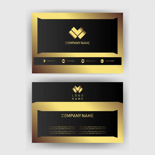 Creative Black Dark Business Card Template Modern Clean Design Vector — Stock Vector