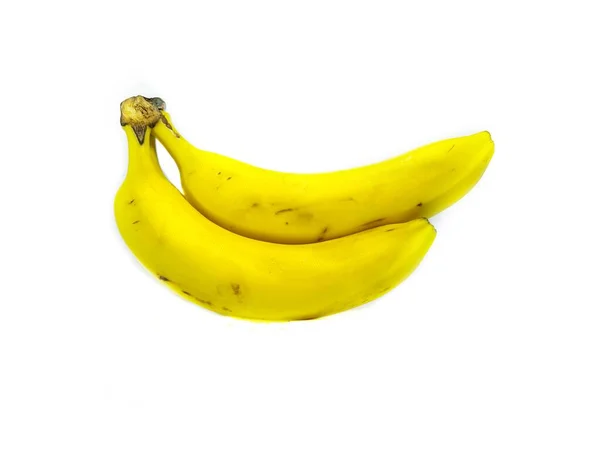 Érett Banán Fehér Háttér — Stock Fotó
