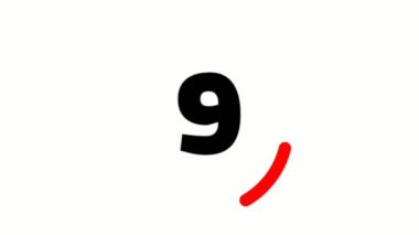 Beyaz arkaplan ile geri sayım hareketi grafiği