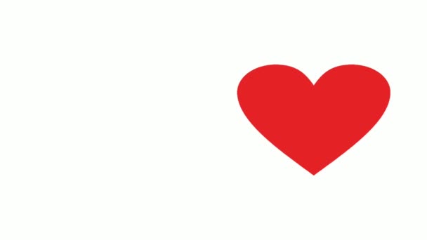 Icono Forma Corazón Símbolo Amor Rojo — Vídeos de Stock