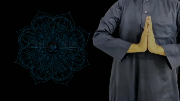 Saudação Eid Adha Dia Qurban Eid Mubarak Árabe Texto Traduzido — Vídeo de Stock