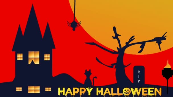 Halloween Wenskaarten Animatie Halloween Feest — Stockvideo