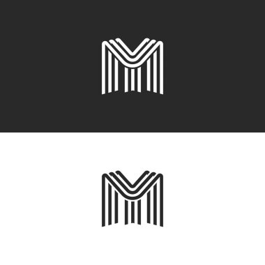 Benim monogram logo şablonu, kombinasyon baş harfleri M ve Y doğrusal tarzı iki harf, bağlantılı sembolleri Ym amblemi mockup mektuplar