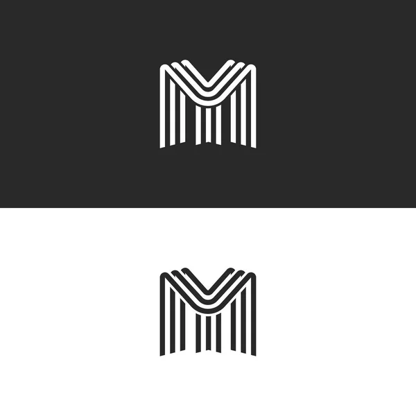 Letras Meu Monograma Logotipo Modelo Combinação Iniciais Estilo Linear Duas — Vetor de Stock