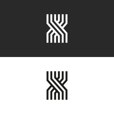 En az tarzı logo X harfi simgesi monogram, kavşak ince çizgiler yaratıcı kurumsal amblemi ilk.
